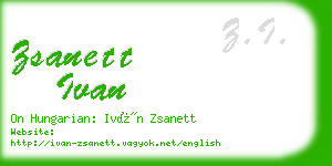 zsanett ivan business card